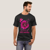 Hummingbird Pink Sunflower Ribbon Brustkrebs Aw T-Shirt (Vorne ganz)