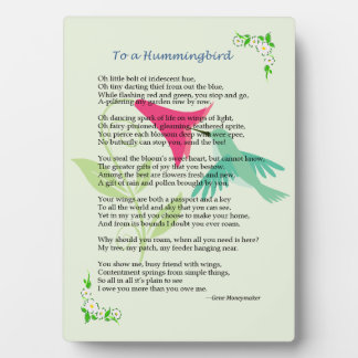 Hummingbird Plaque Fotoplatte