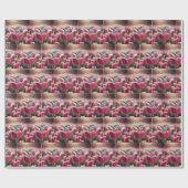 Hummingbird plasht in einem rosa Tulip Geschenkpapier (Flach)