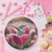 Hummingbird plasht in einem Tulip Pappteller (Party)