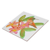 Hummingbird Plumeria Wasserfarbe Blume Fliese (Seite)