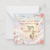 Hummingbird Pollinator Valentine Classroom  Mitteilungskarte (Vorderseite)