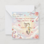 Hummingbird Pollinator Valentine Classroom  Mitteilungskarte (Rückseite)