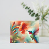 Hummingbird Postcard Postkarte (Stehend Vorderseite)