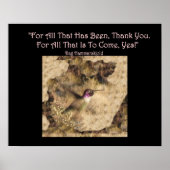 Hummingbird Poster ... Danke und Ja! (Vorne)