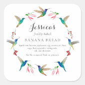 Hummingbird Product Label Quadratischer Aufkleber (Vorderseite)