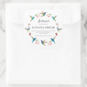 Hummingbird Product Label Quadratischer Aufkleber (Tasche)