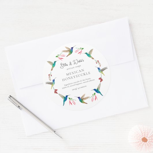 Hummingbird Product Label Runder Aufkleber (Umschlag)