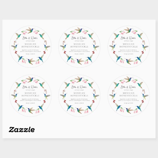 Hummingbird Product Label Runder Aufkleber (Blatt)