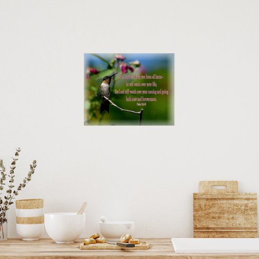 Hummingbird Psalm 121:7-8 Poster (Küche)
