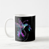 Hummingbird Purple Blue Ribbon Suicide Prevention  Kaffeetasse (Links)