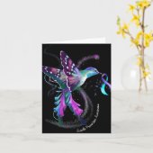Hummingbird Purple Blue Ribbon Suicide Prevention Karte (Gelbe Blume)