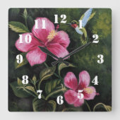 Hummingbird Quadratische Wanduhr (Vorderseite)