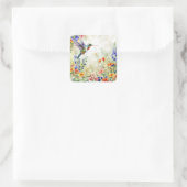 Hummingbird Quadratischer Aufkleber (Tasche)