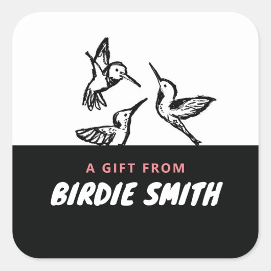 HUMMINGBIRD QUADRATISCHER AUFKLEBER (Vorderseite)