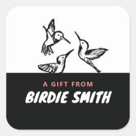 HUMMINGBIRD QUADRATISCHER AUFKLEBER