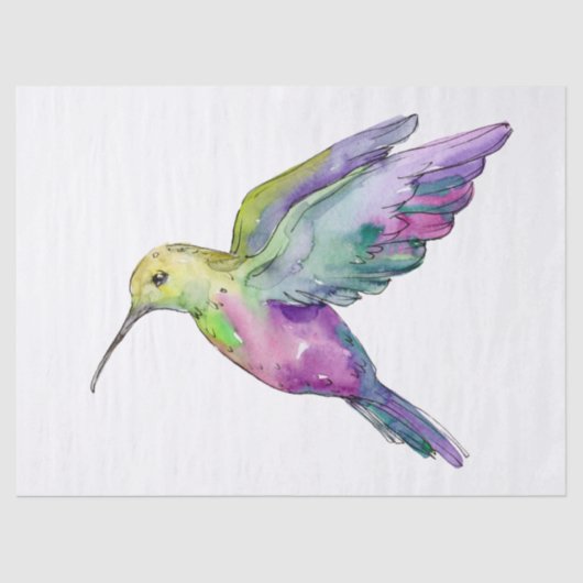 Hummingbird Rainbow Color Art Seidenpapier (Vorderseite)