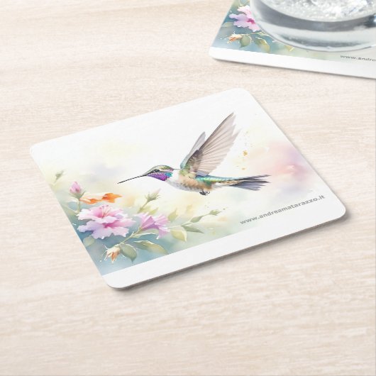 Hummingbird Rechteckiger Pappuntersetzer (angewinkelt)