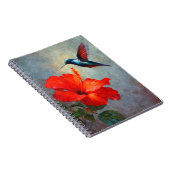 Hummingbird Red Hibiskus Notebook Notizblock (Rechte Seite)