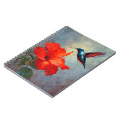 Hummingbird Red Hibiskus Notebook Notizblock (Linke Seite)