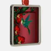 Hummingbird Red Hibiskus Ornament Aus Metall (Rechts)