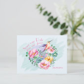 Hummingbird Rette unser Datum Postkarte (Stehend Vorderseite)