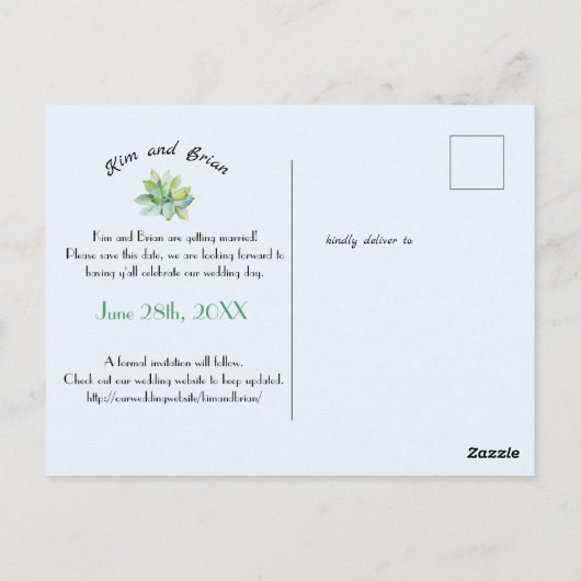 Hummingbird Rette unser Datum Postkarte (Rückseite)