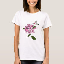 Hummingbird & Rhododendron Blume T - Shirt