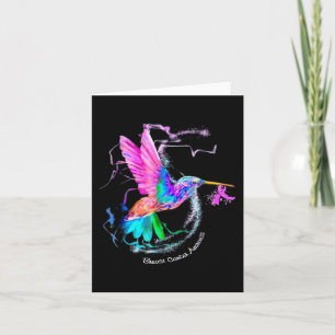 Hummingbird ribbon breast cancer awareness karte