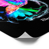 Hummingbird ribbon breast cancer awareness poster (Ecke)