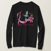 Hummingbird ribbon breast cancer awareness T-Shirt (Design vorne)
