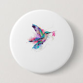 Hummingbird Ribbon Brustkrebs Bewusstsein Button (Vorderseite)