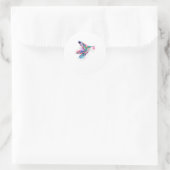 Hummingbird Ribbon Brustkrebs Bewusstsein Runder Aufkleber (Tasche)