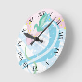 Hummingbird Roman Numerals Runde Wanduhr (Winkel)