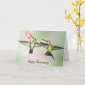 Hummingbird Romantic Couple Happy Jubiläum Karte (Gelbe Blume)