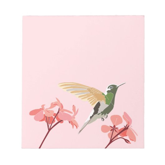 Hummingbird - rosa Notepad Notizblock (Vorderseite)