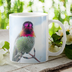 Hummingbird - Rosa rosa Throated Anna's Hummingbir Kaffeetasse