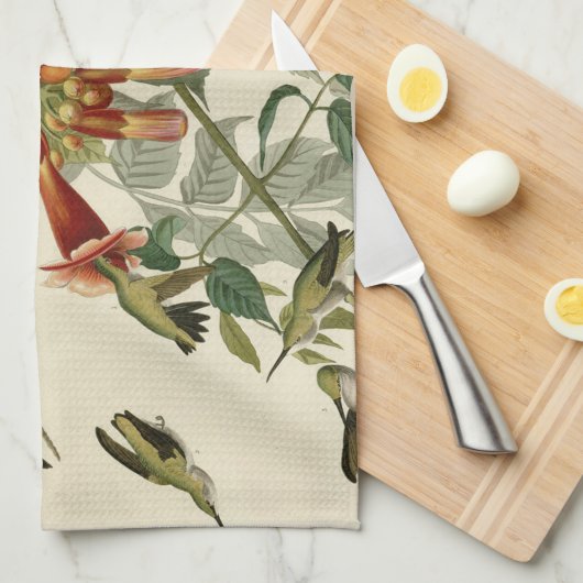 Hummingbird Ruby Throated Audubon Handtuch (Viertel Falte)