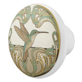 Hummingbird Sage Green & Gold Art Deco Nouveau Keramikknauf (Rechts)