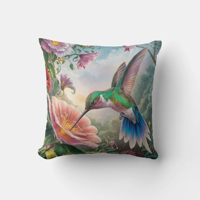 Hummingbird sammelt Nectar Kissen (Vorderseite)