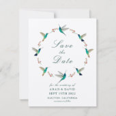 Hummingbird Save the Date Card Karte (Vorderseite)