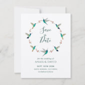 Hummingbird Save the Date Card Karte (Vorderseite)