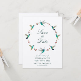 Hummingbird Save the Date Card Karte
