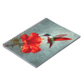 Hummingbird Scarlet Hibiskus Notebook Notizblock (Linke Seite)