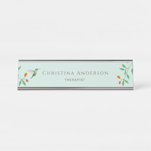 Hummingbird schreibtischnamensplakette (Vorderseite )