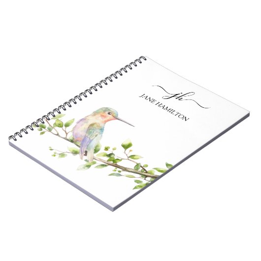 Hummingbird Script Monogram Notizblock (Linke Seite)