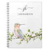 Hummingbird Script Monogramm Notizblock (Vorderseite)