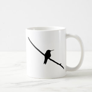 Hummingbird Silhouette Black on White Kaffeetasse