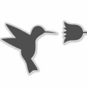 Hummingbird Silhouette Custom-Cut Vinyl Stickers Aufkleber (Vorderseite)