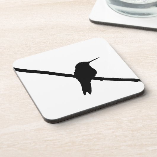 Hummingbird-Silhouette Getränkeuntersetzer (Linke Seite)